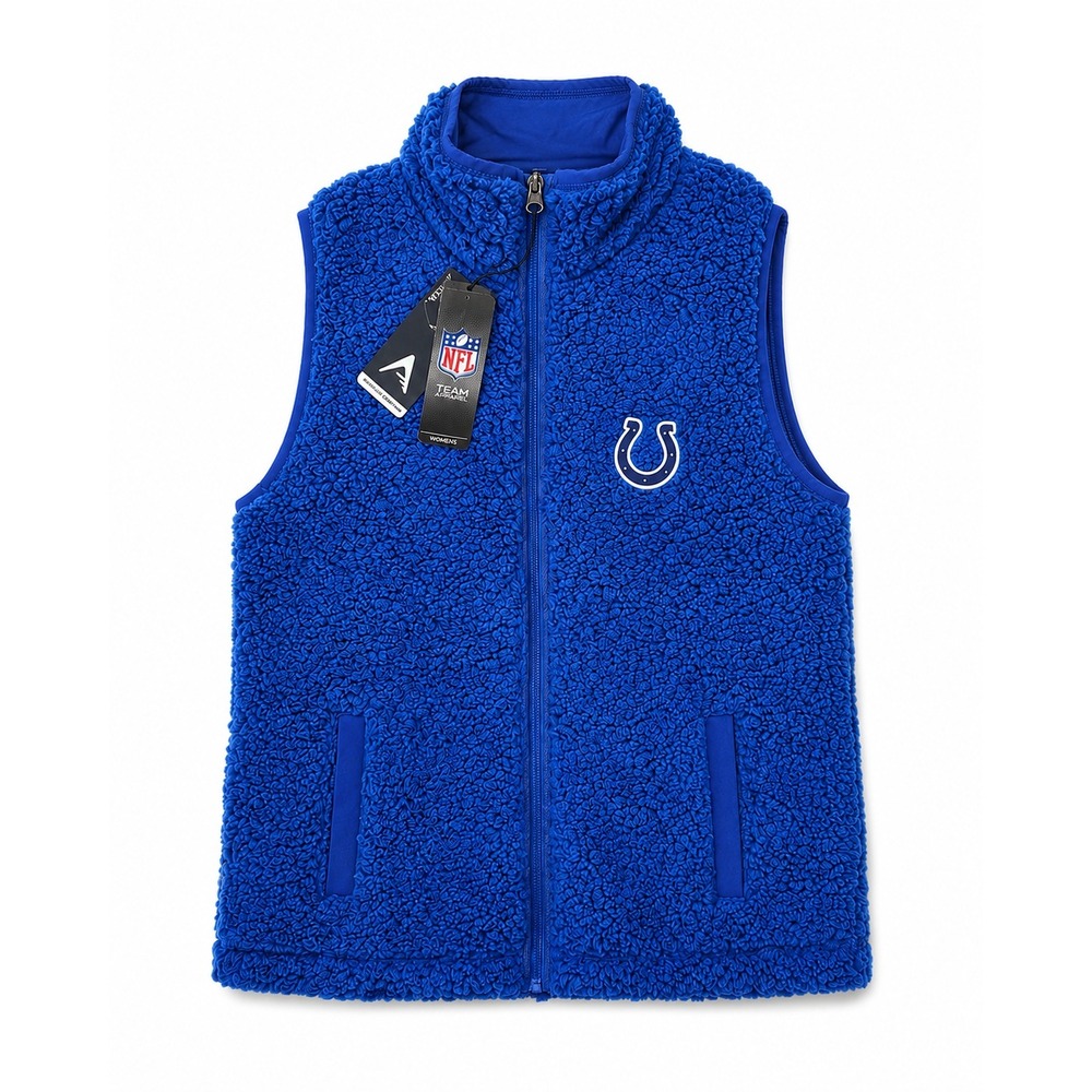 NFL‎ Indianapolis Colts Sherpa Fleece Vest Blue Womens XL New With Tags